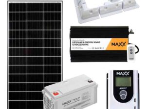 Zestaw fotowoltaiczny OFF-GRID 180W 12V z akumulatorem 120Ah i przetwornicą 3000W