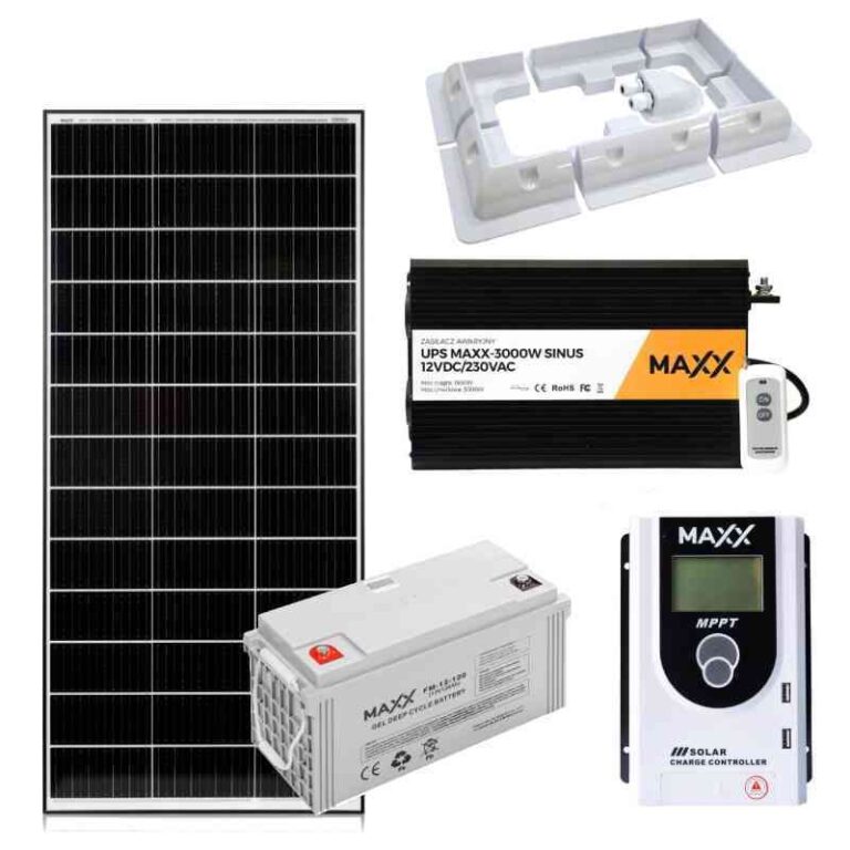Zestaw fotowoltaiczny OFF-GRID 180W 12V z akumulatorem 120Ah i przetwornicą 3000W