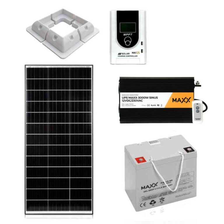 Zestaw solarny 170W MAXX z akumulatorem 80Ah 12/230V 2000W